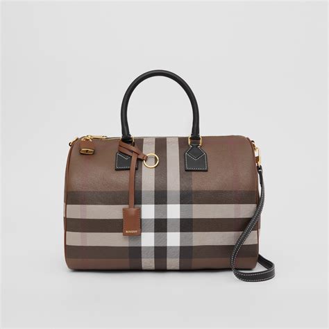 burberry medium embossed check patent leather bowling bag|Burberry Medium Check Bowling Bag .